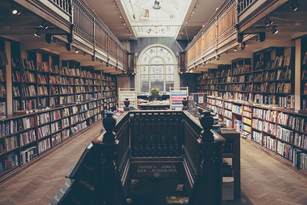 Library bookshelves